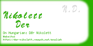 nikolett der business card